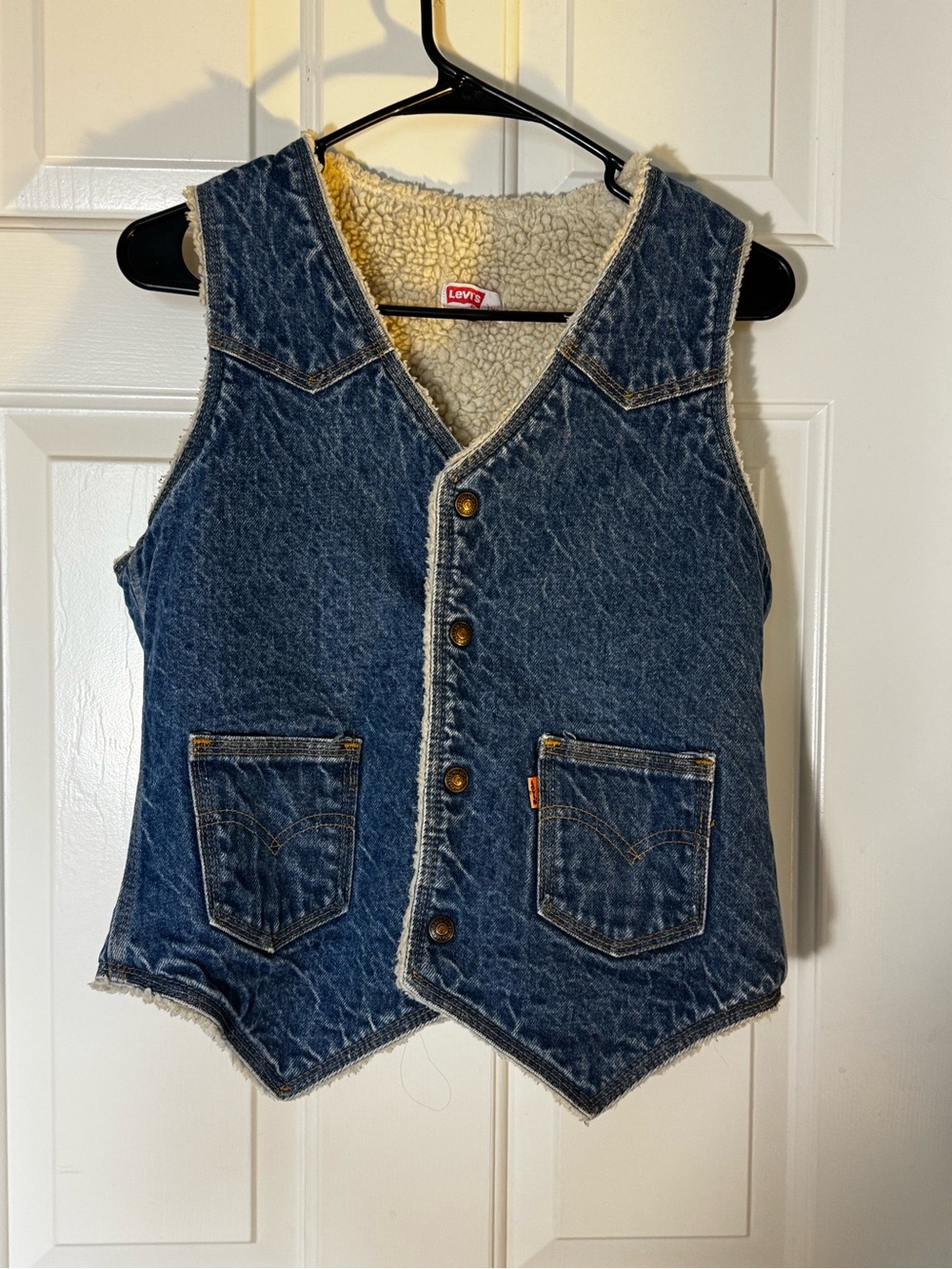 Levi's woman Denim Vest with Cream Sherpa Lining - Blue